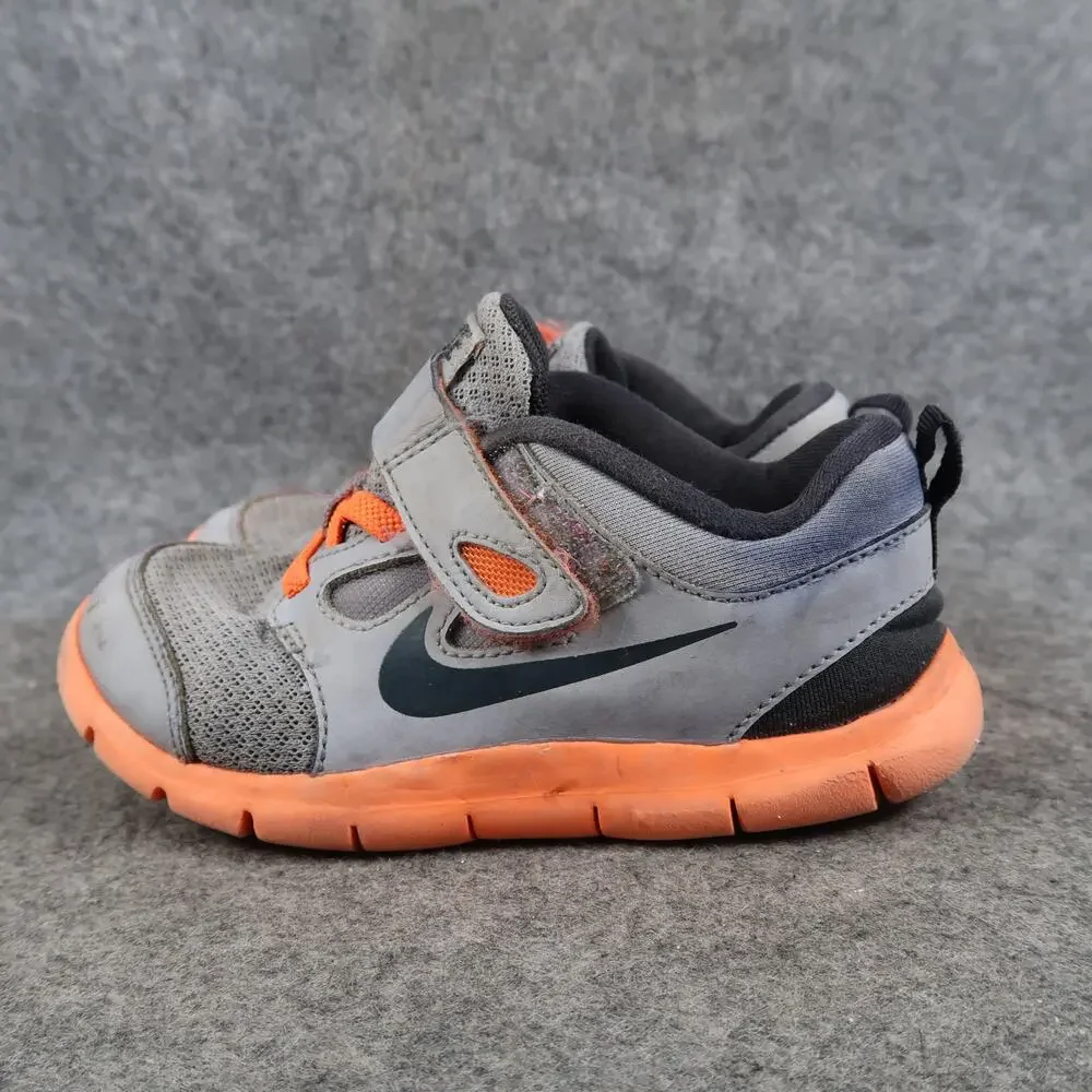 Nike Shoes Kids 10C Athletic Trainer Free 5 Sneakers Casual Easy On Grey Orange - Picture 5 of 12